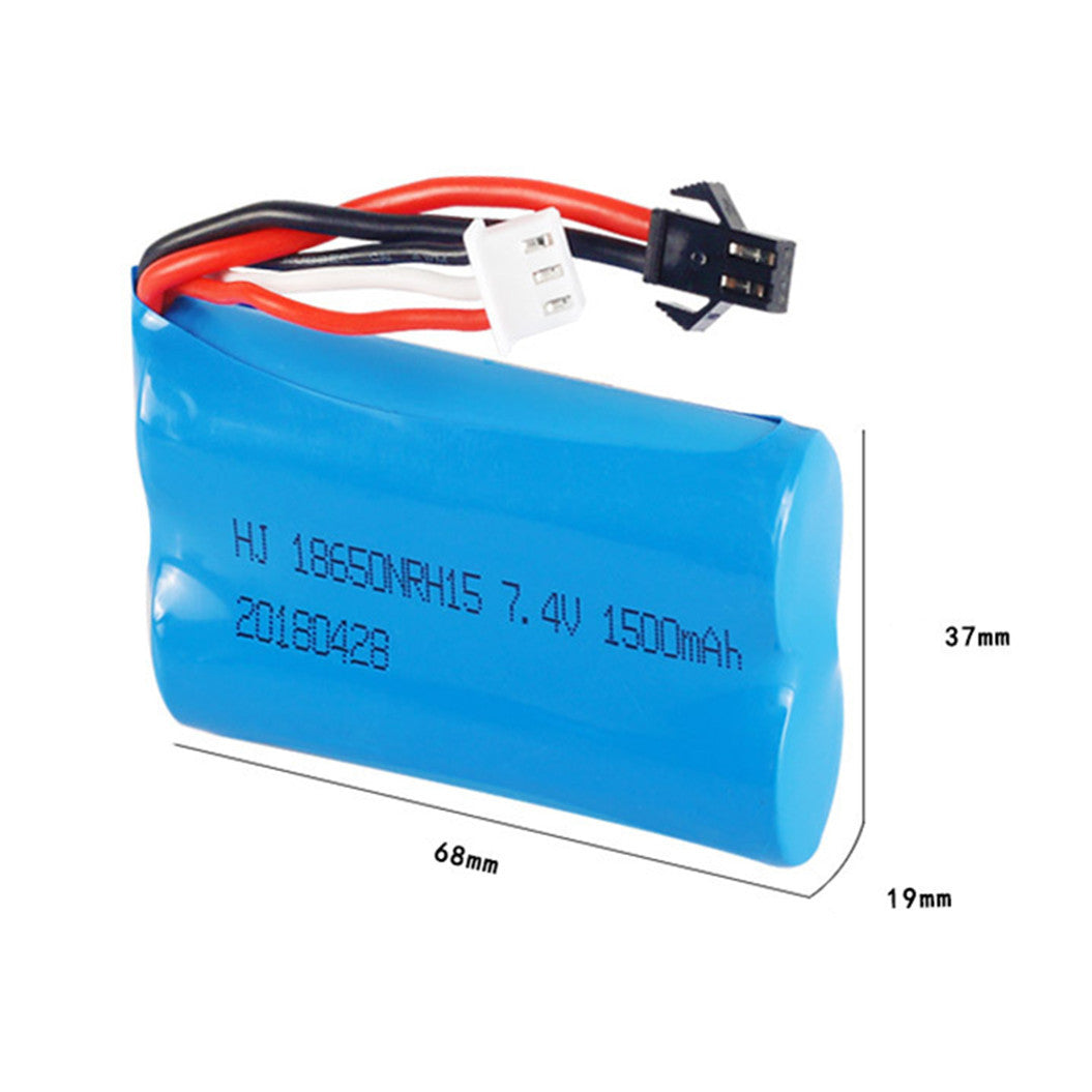 7.4V 1500mAh 18650 リチウムポリマーバッテリー WPL MN99S U12A H101 H103 RC ボート用