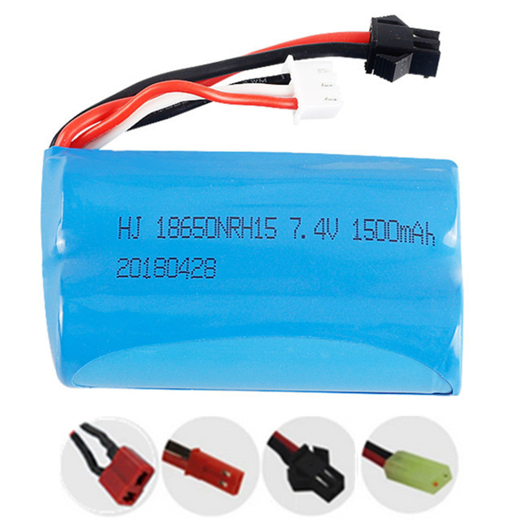 7.4V 1500mAh 18650 リチウムポリマーバッテリー WPL MN99S U12A H101 H103 RC ボート用