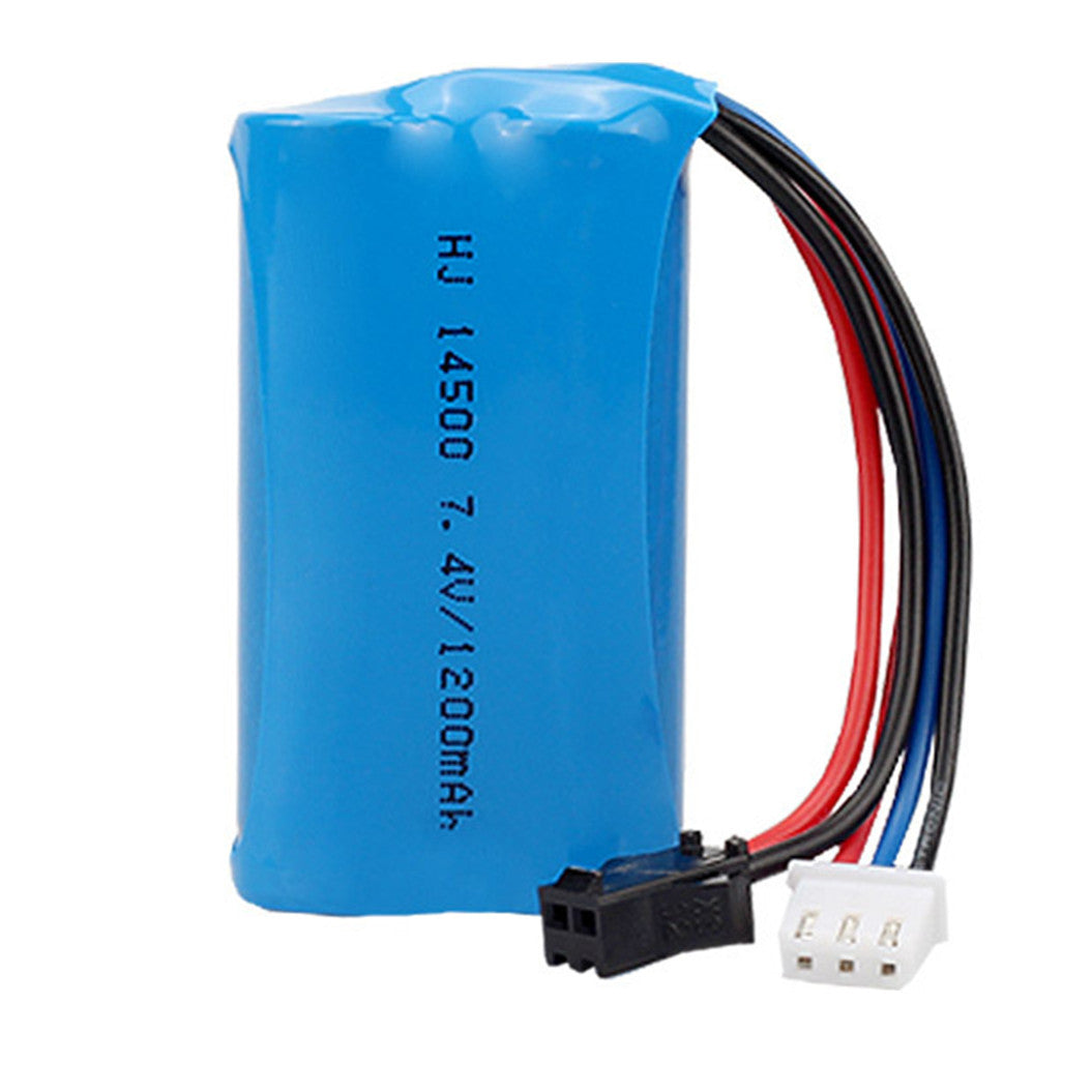 3 piezas de batería de polímero de litio de 7,4 V, 1200 mAh, 14500 para pistola de agua de juguete eléctrica