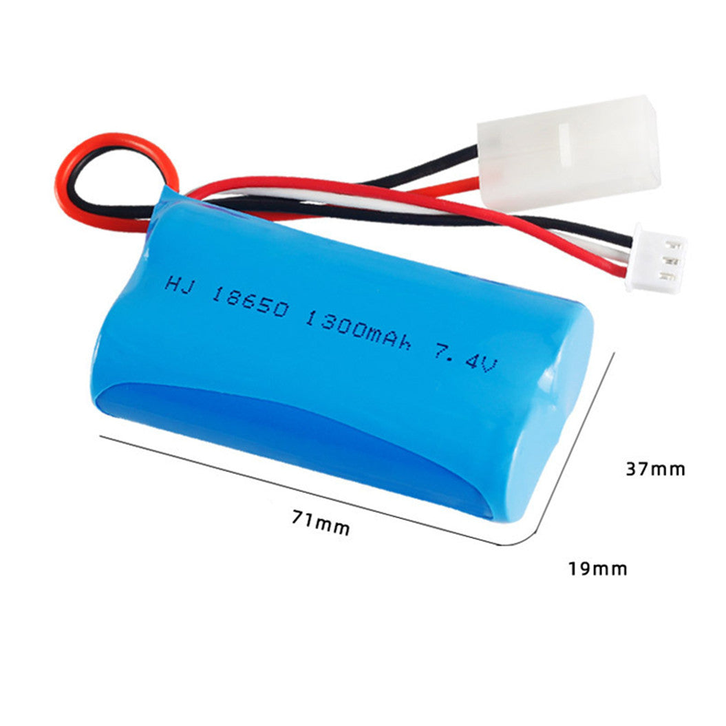 2本セット 7.4V 1300mAh 18650 リポバッテリー 2856 RCカー用