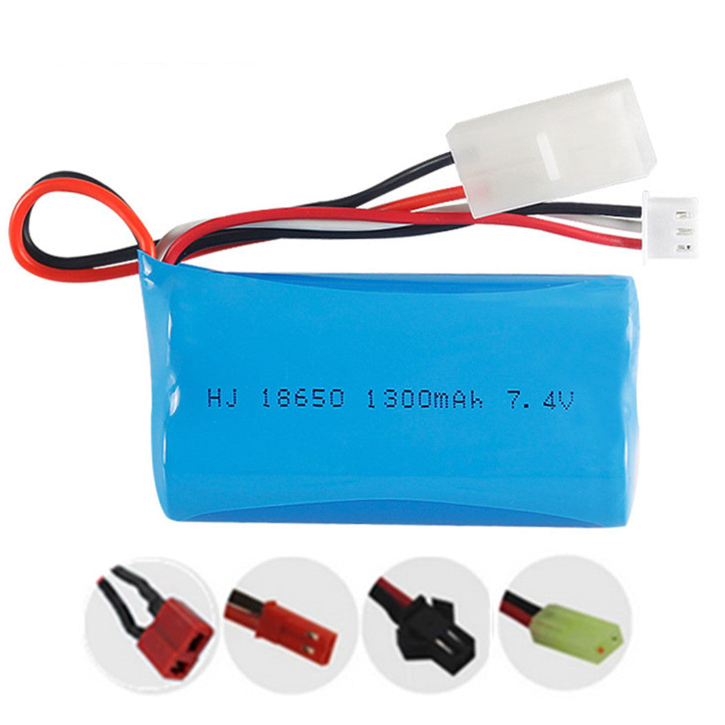 2本セット 7.4V 1300mAh 18650 リポバッテリー 2856 RCカー用