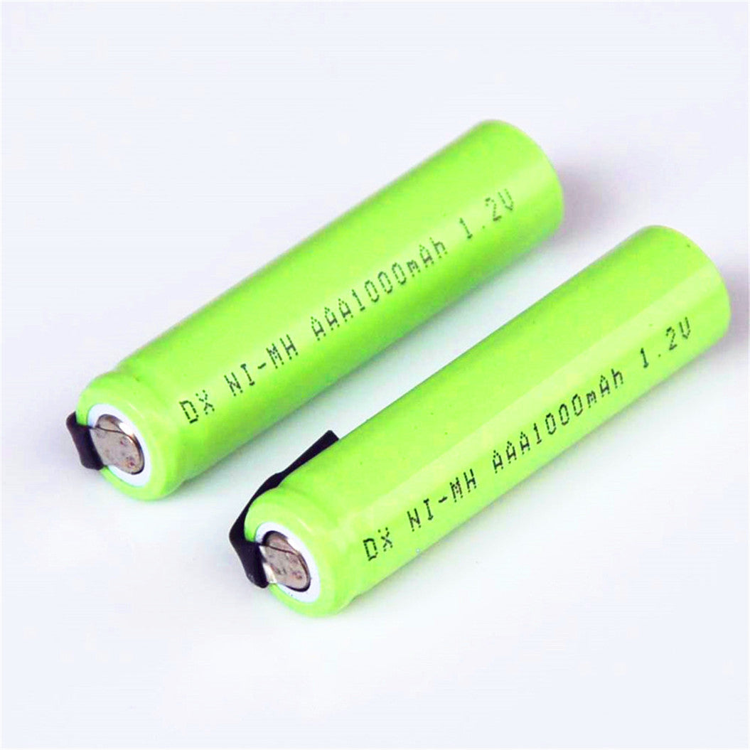 2 Stuks 1.2V AAA Oplaadbare Batterij Cel 1000mAh Lascontact voor Braun Elektrisch Scheerapparaat, Scheermachine, Tandenborstel