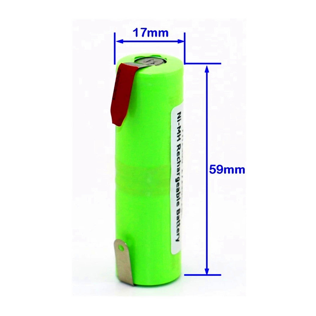 Ni-MH 2.4V 1300mAh 배터리 w / 탭 - Braun OralB 전동칫솔 및 면도기용 (17290C2SL)