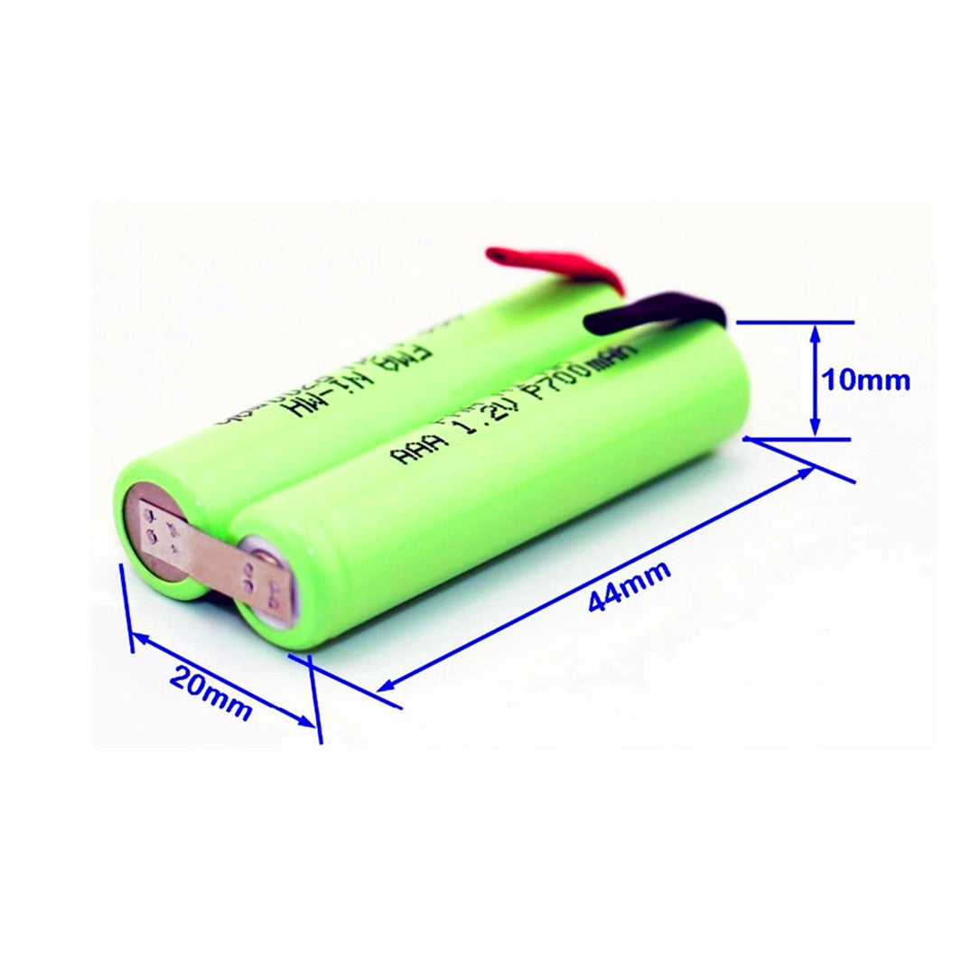 2.4V 700mAh Ni-MH 배터리 YS534 / 17 Water Pik WP-900 Remington 바르바 트리머 면도기용 10x20x44mm