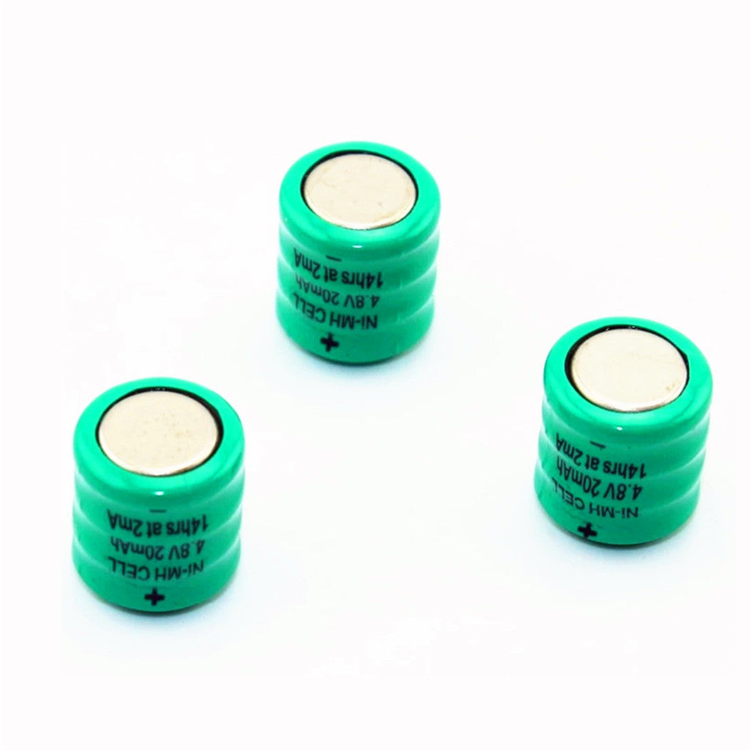 Lot de 3 piles bouton Ni-Mh 4,8 V 20 MAH pour lampe de poche LED de voiture 7575