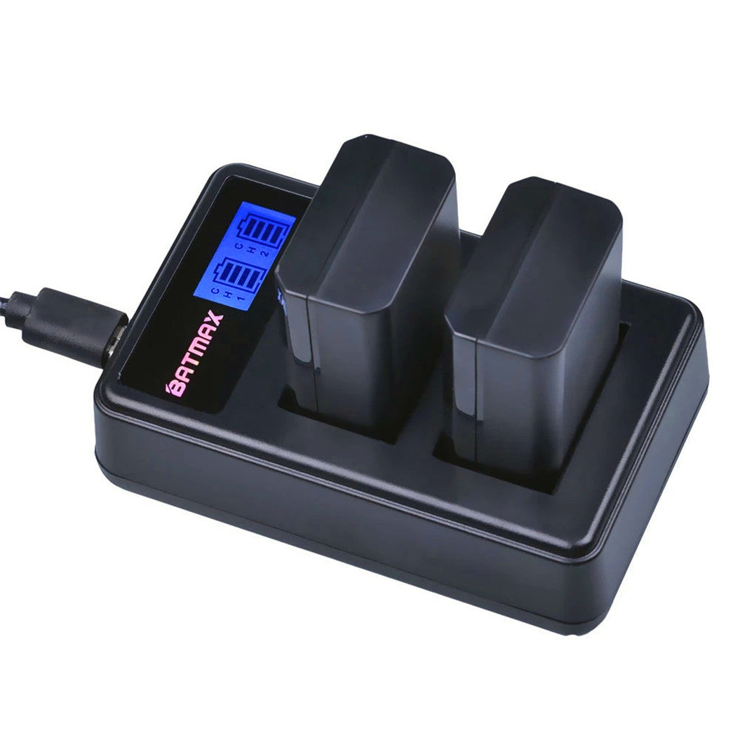 2Pcs 2000mAh NP-FW50 Camera Battery + LCD USB Dual Charger for a6500 a6300 a6000 a5000 a3000 NEX-3 a7R