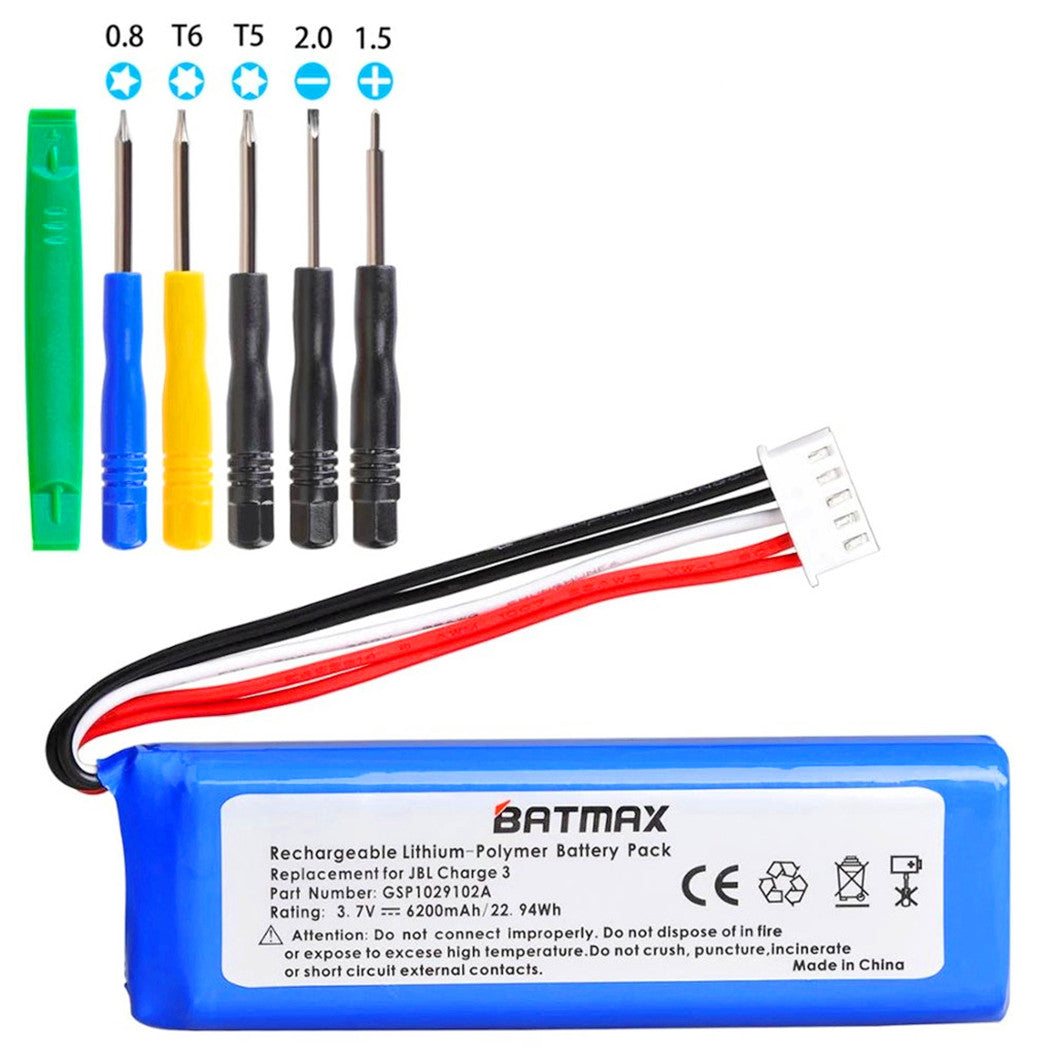 Batería 3.7V 6200mAh GSP1029102A + Herramientas gratuitas para Charge 3 para JBL Charge 3