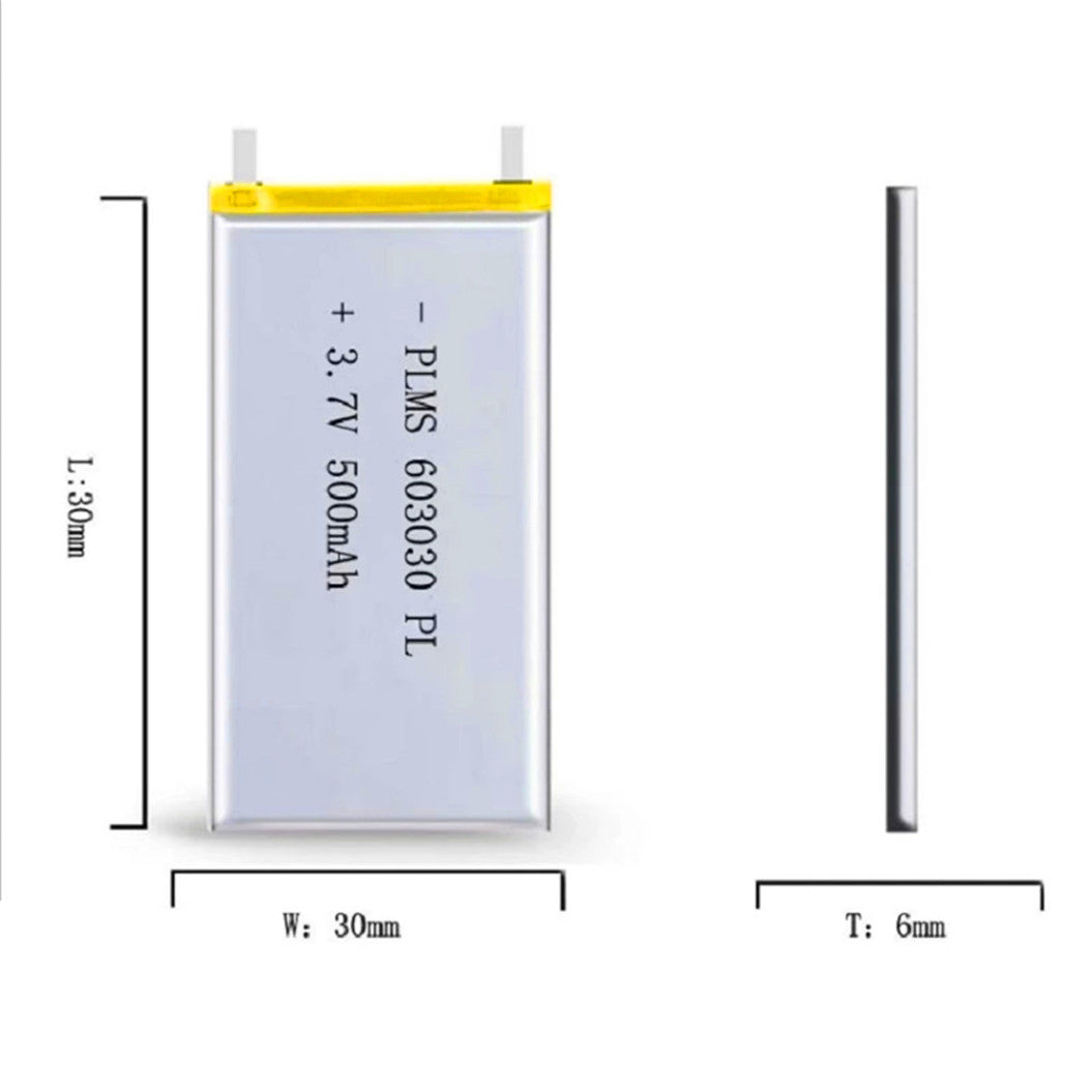 Bateria de Lítio 3.7V 500mAh para MP3, MP4, GPS, Gravador de DVD, E-Book, Câmera