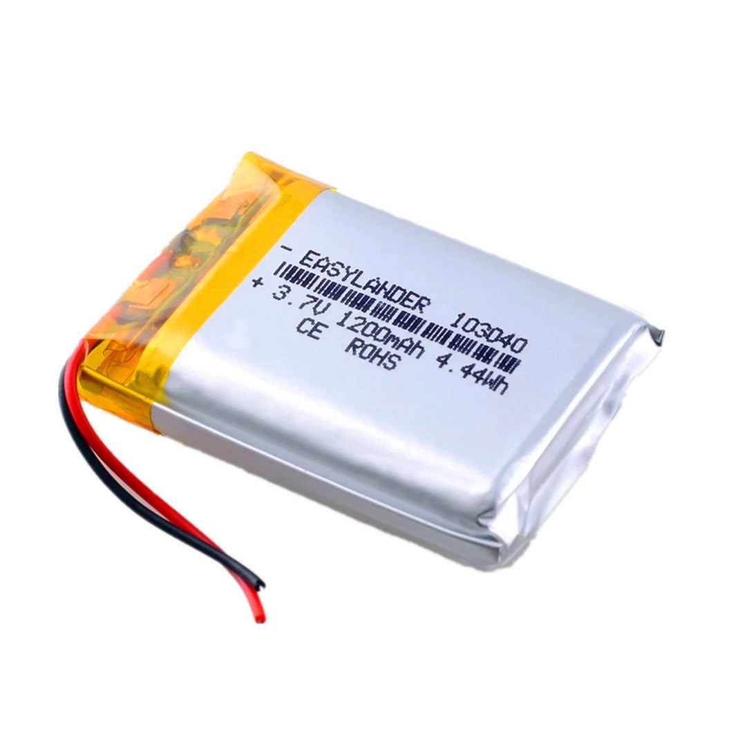 Batería de polímero de iones de litio 103040 de 3,7 V y 1200 mAh para reproductores MP3, VR, DVR, MP4 y MP5