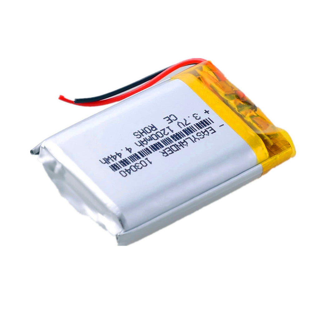 Batería de polímero de iones de litio 103040 de 3,7 V y 1200 mAh para reproductores MP3, VR, DVR, MP4 y MP5