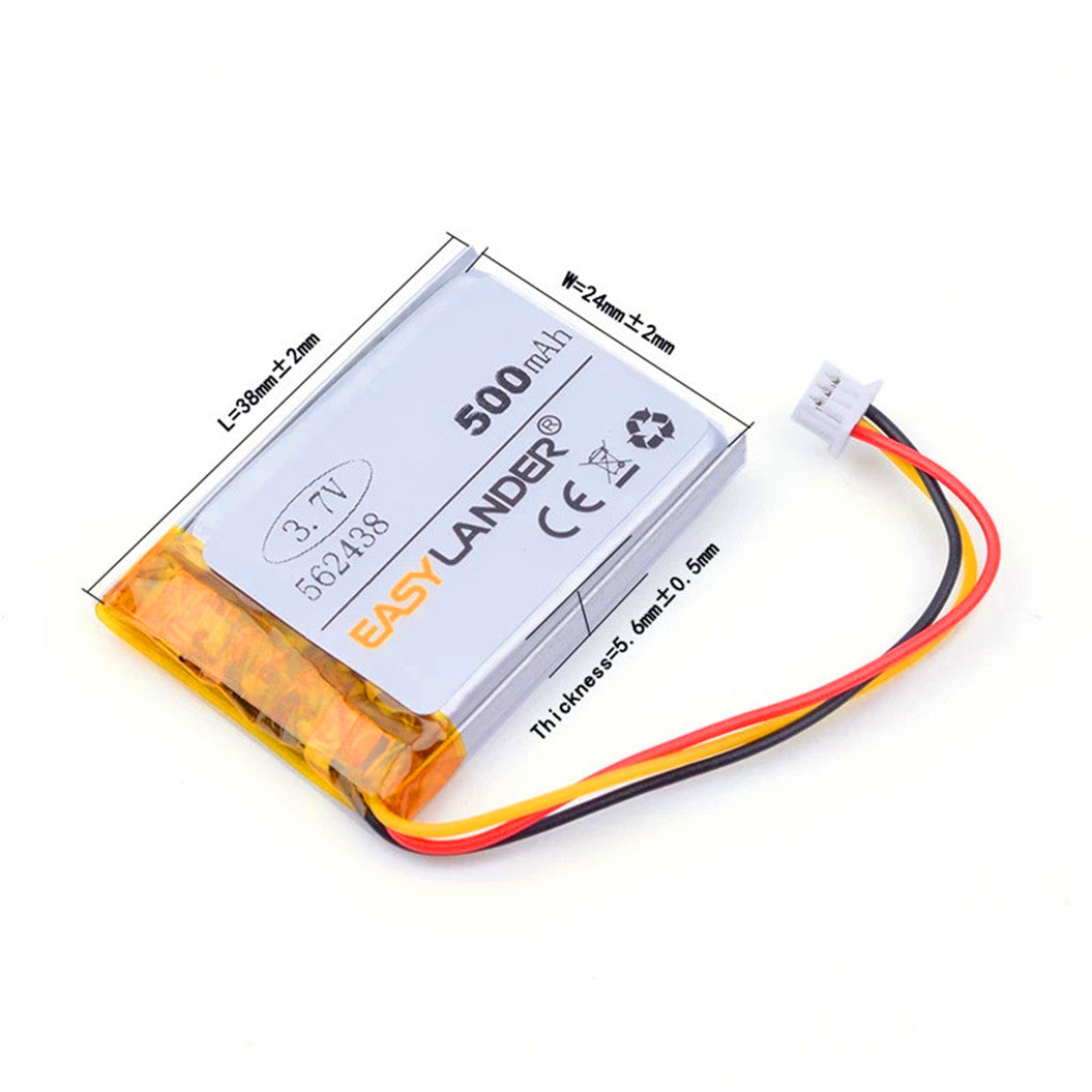 Bateria Li-ion Polímero 3.7V 500mAh 562438 para MP3 MP4 DVR Sho me Combo 1 Shome Combo A1