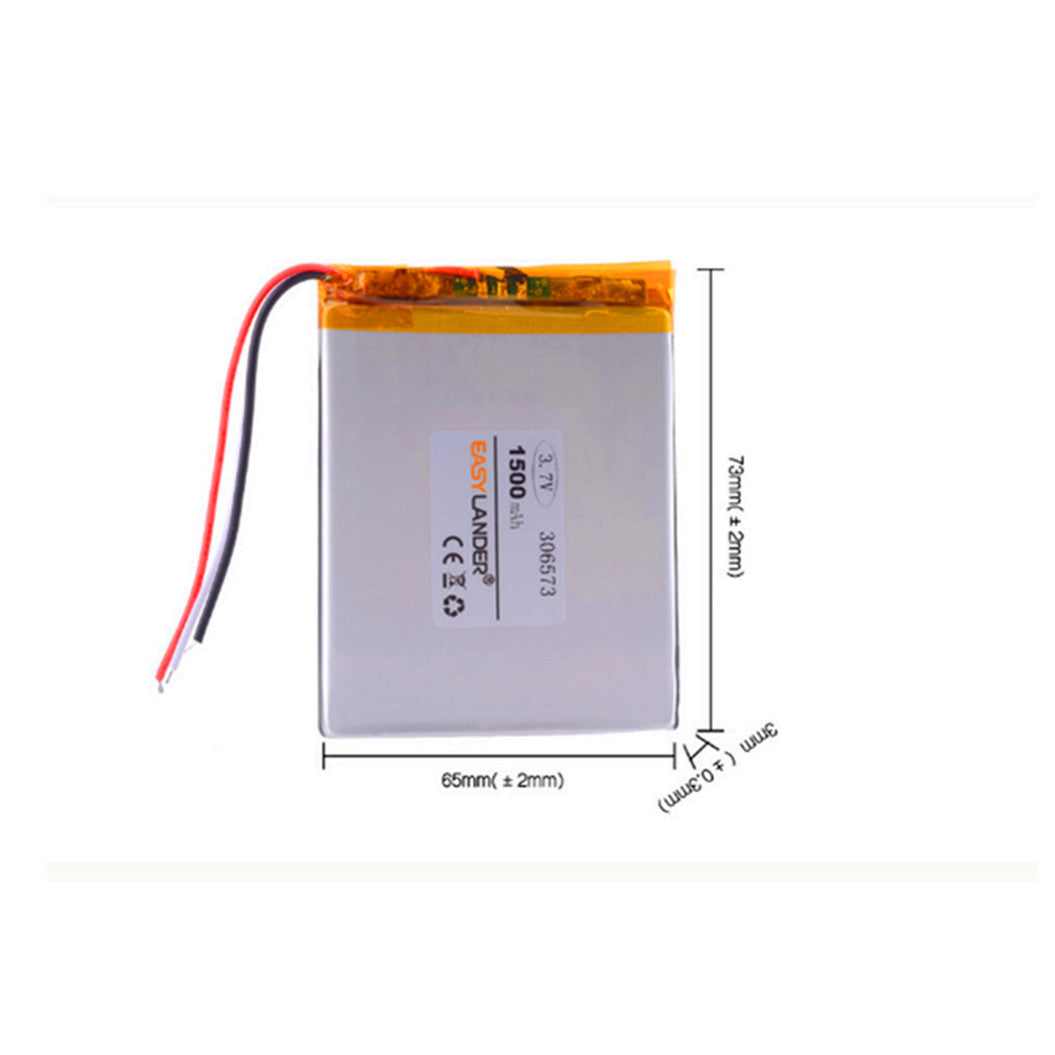 Batterie 306573 3,7 V 1500 mAh pour lecteur de livre électronique Gmini T6LHD Lite Digma R60g Digma S665