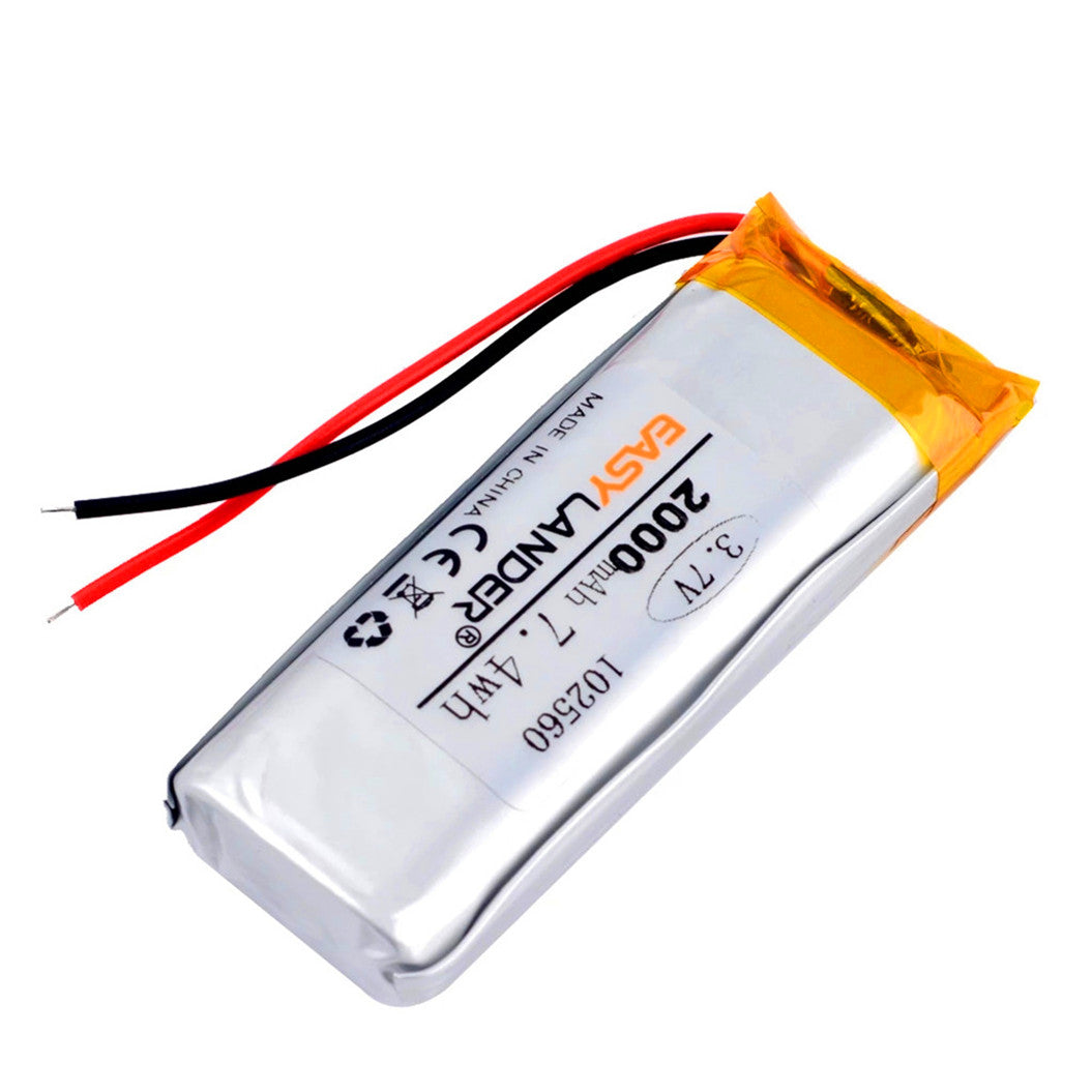 Batería de polímero de litio 102560 de 3,7 V y 2000 mAh, paquete de batería de iones de litio para libros electrónicos, energía móvil, tableta de bricolaje