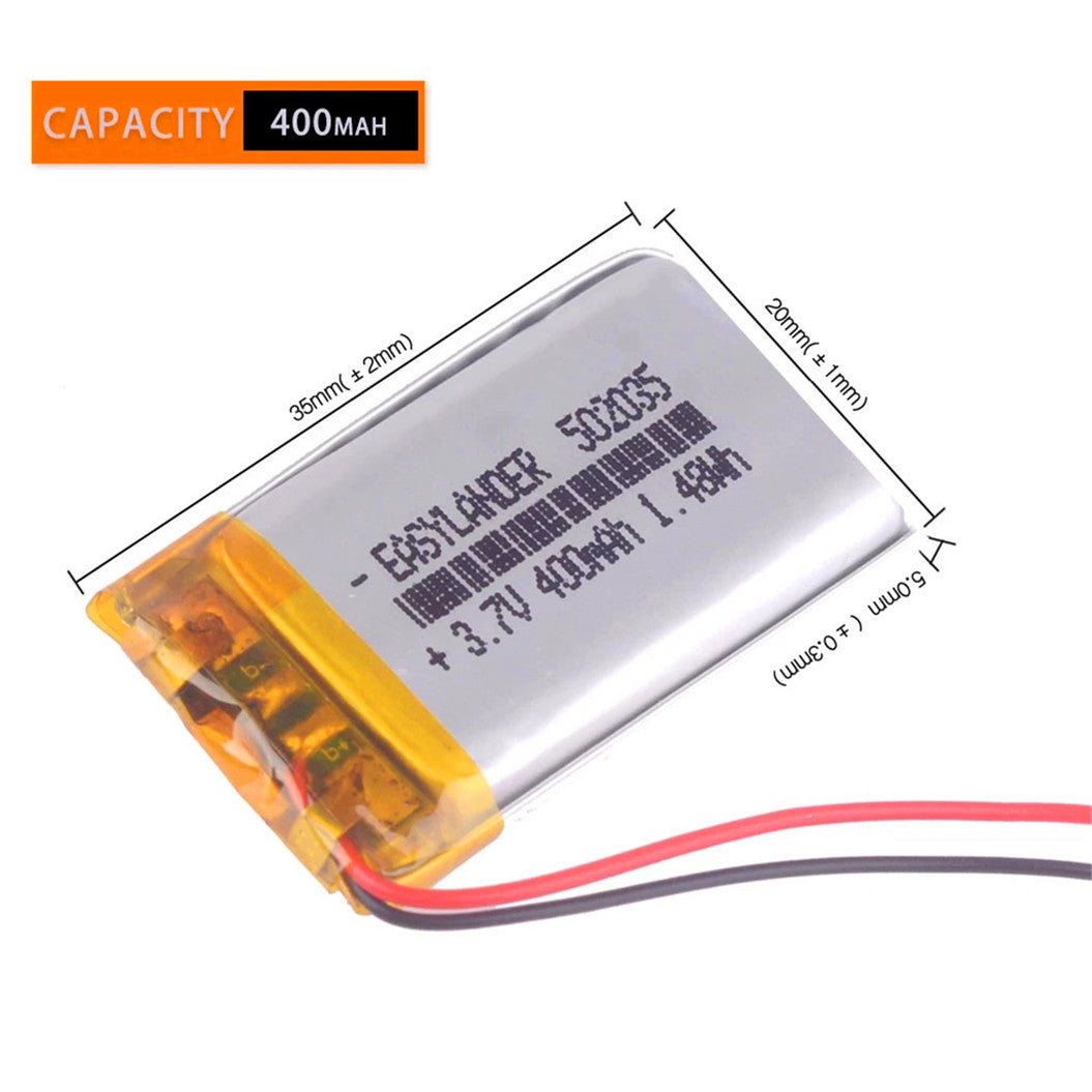 502035 3.7V 400mAh 리튬 폴리머 배터리 MP3 MP4 MP5 장난감 DVR 502035PL Mini 0801 Ambarella A2S60용