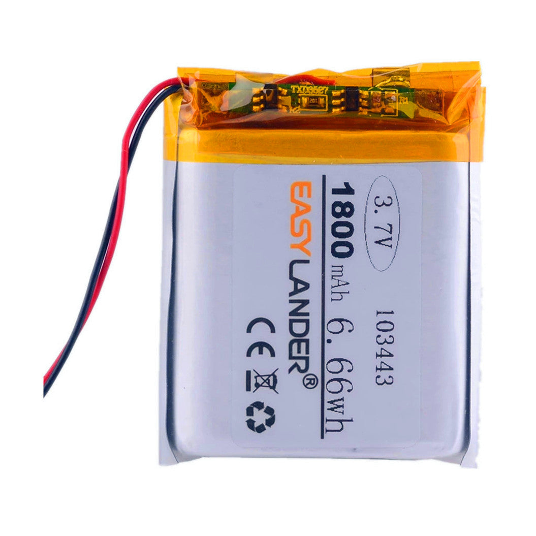 Bateria de Lítio Polímero 3.7V 1800mAh 103443 para Navegador GPS, DVR de Carro, Rádio TD-V26, JH-MD07D