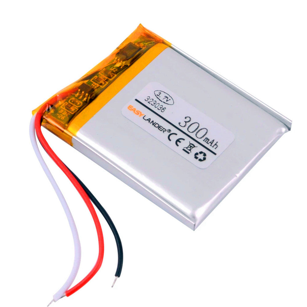 Batería de polímero de litio de 3 cables 323036 3,7 V 300 mAh para reproductor de MP3 Sansa clip de repuesto original de Sansa