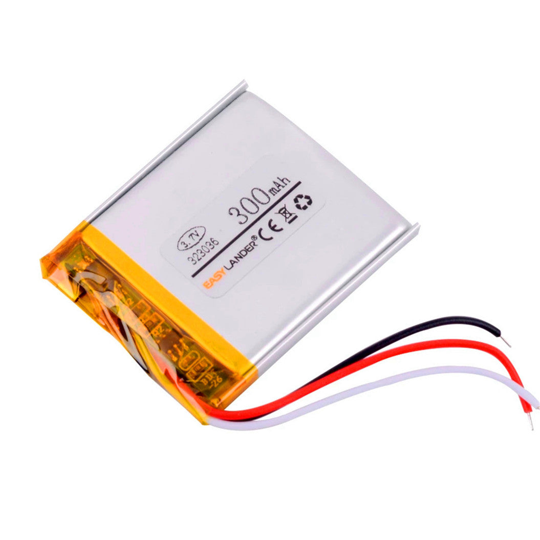 Batería de polímero de litio de 3 cables 323036 3,7 V 300 mAh para reproductor de MP3 Sansa clip de repuesto original de Sansa