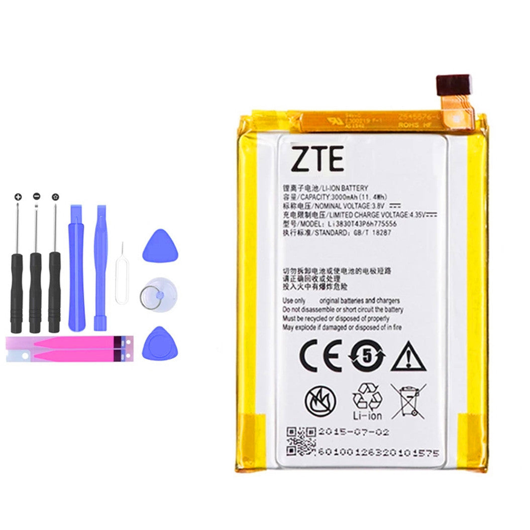 3000mAh Li3830T43p6h775556 Vervangende Batterij voor ZTE Axon Lux A1 A2015 / Axon Pro Smartphone