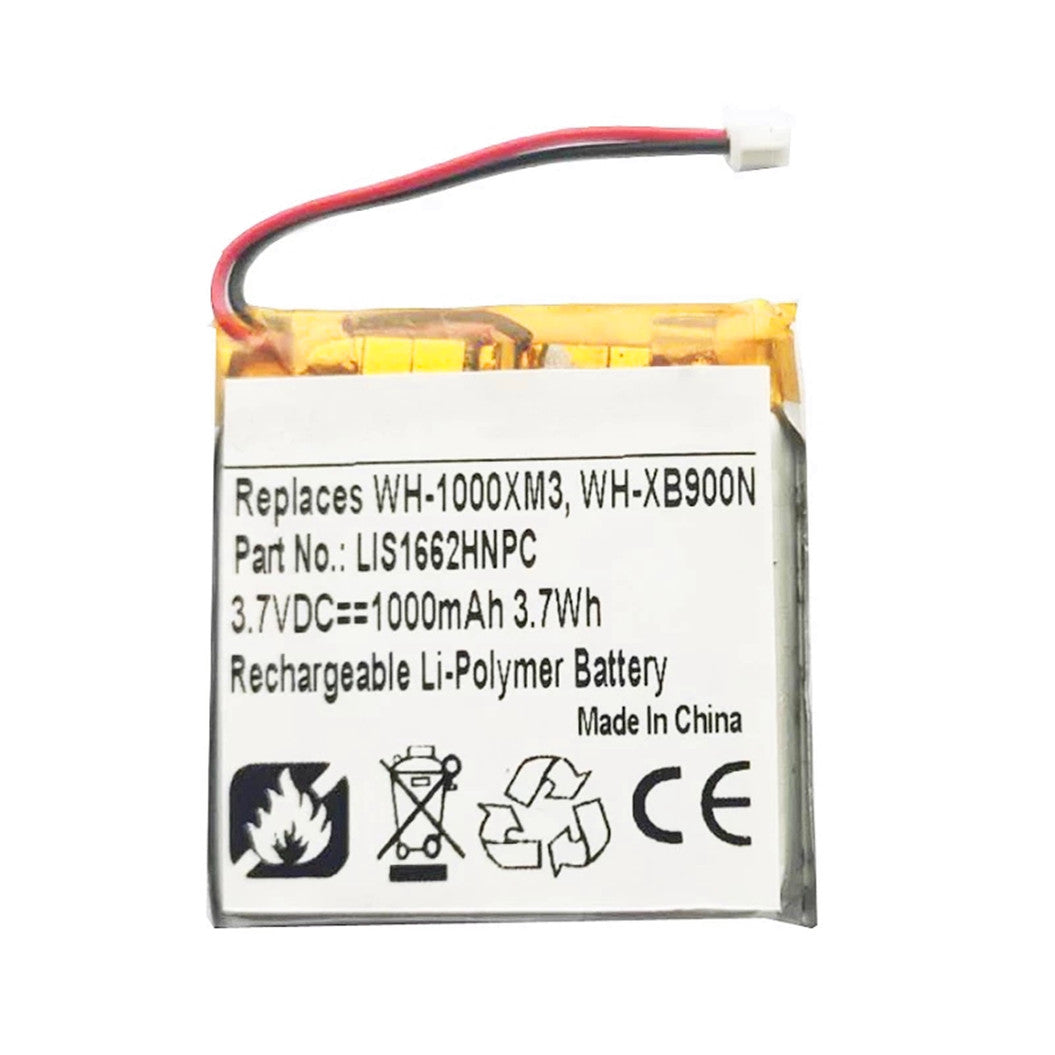 Batterie de remplacement LIS1662HNPC 1000mAh pour Sony WH-XB900N WH-CH710N WH-1000XM3 prise 2 fils + outils