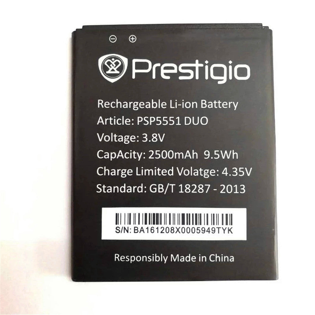 Batería de repuesto de 2500 mAh para Prestigio Grace S5 LTE PSP5551DUO Baterías para teléfonos móviles