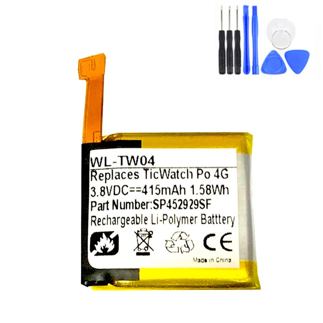 Batterie 3,8 V 415 mAh SP452929SF pour montre intelligente TicWatch Pro / TicWatch Pro 4G Accumulateur + outils