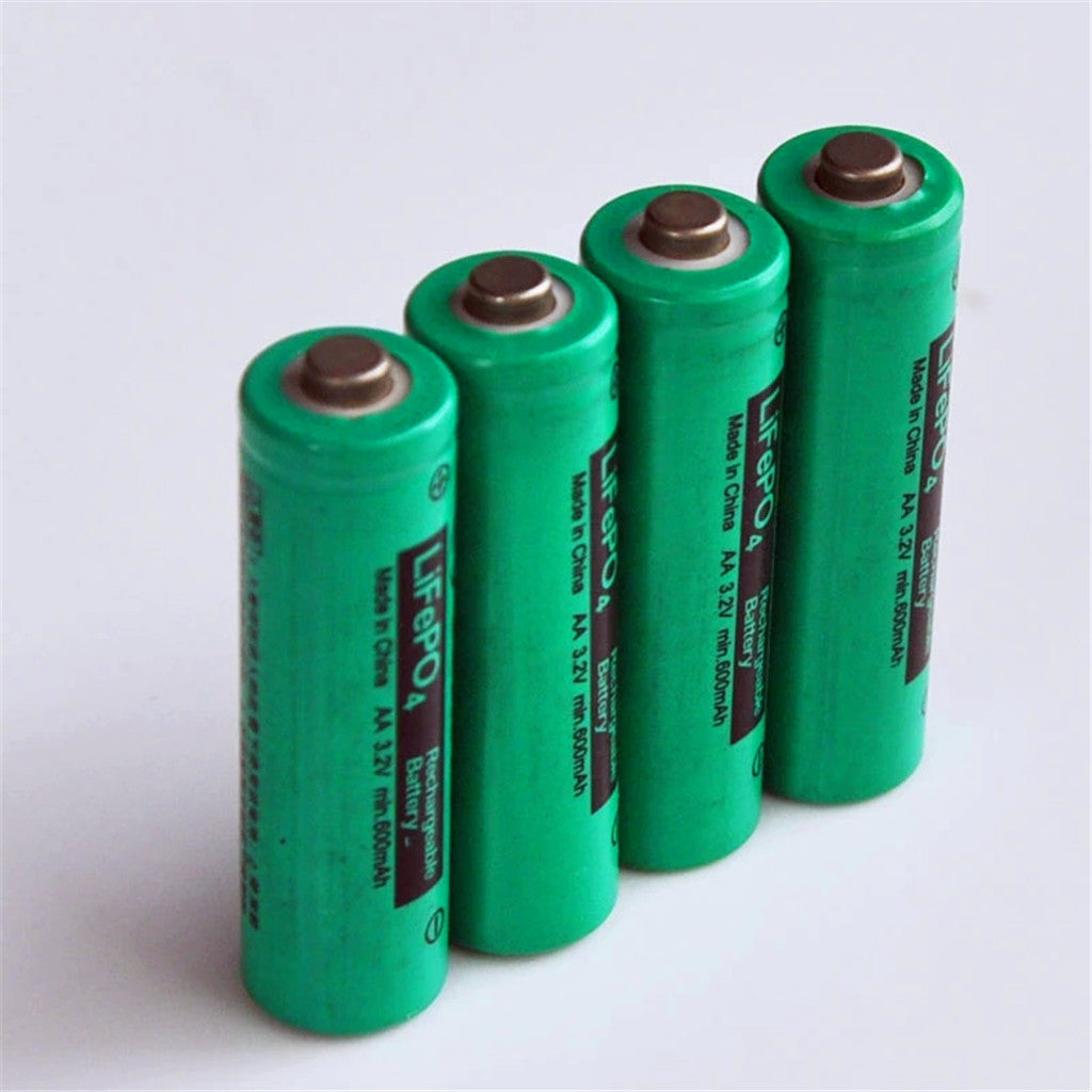 4 piezas IFR 3,2 V LiFePo4 AA 600 mAh 14500 Batería de iones de litio recargable