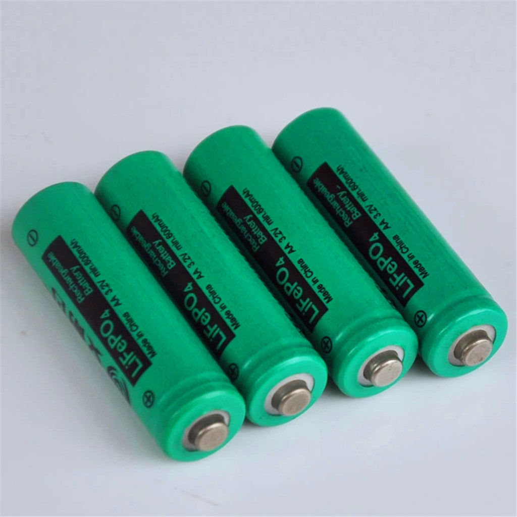 4 piezas IFR 3,2 V LiFePo4 AA 600 mAh 14500 Batería de iones de litio recargable