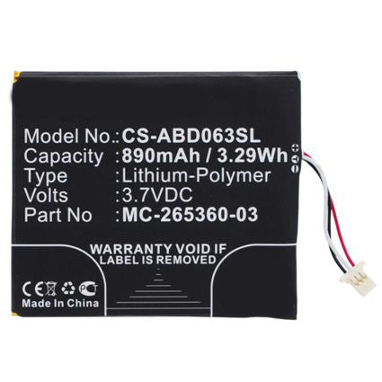 Batería de polímero de litio para lector de libros electrónicos Kindle 499 558 de séptima generación, Kindle 8, Kindle X SY69JL WP63GW, 3,7 V, 890 mAh