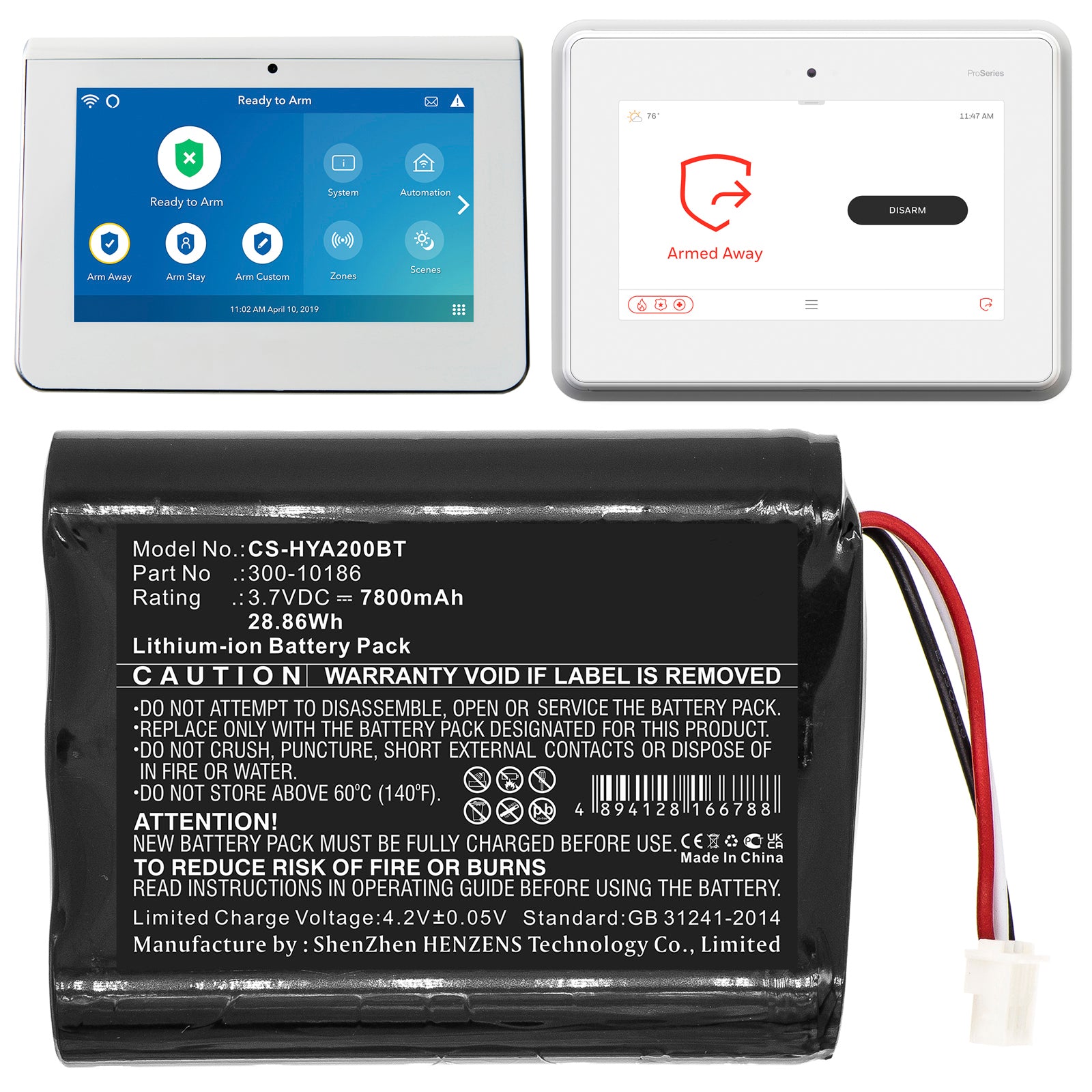 3.7V 7800mAh Alarm System Battery for Pro 7 AI05-2 AIO7-1 AIO7-2 Command Smart Security Panel ADT7AIO ADT5AIO Li-ion