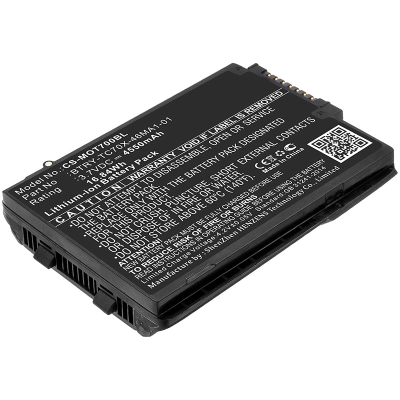 Motorola TC70 및 TC75용 3.7V 4550mAh 바코드 스캐너 배터리 (리튬 이온)