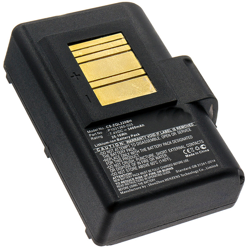 Batterie d'imprimante portable 7,4 V 3400 mAh pour ZQ500 ZQ510 ZQ520 ZQ521 ZQ610 ZQ610HC ZQ620 ZQ620HC ZR628 ZR638 Li-ion