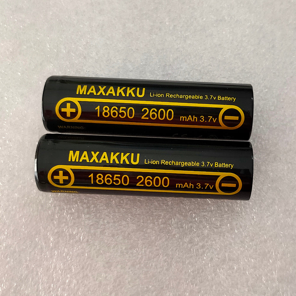 ICR18650 - 26J - 2600mAh、64.8x18.2mm、3.6V - 3.7V 非保護型