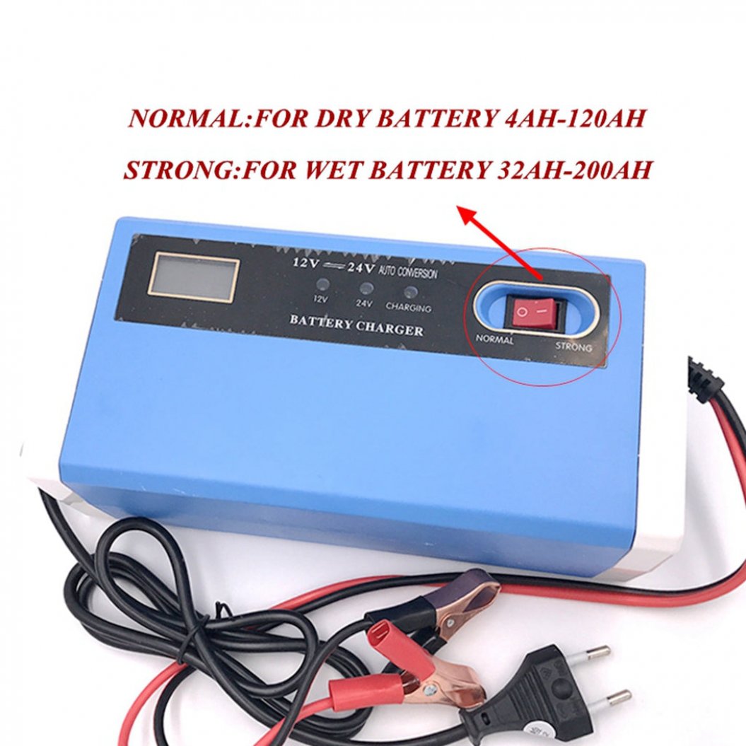 インテリジェント高速充電 湿式・乾式鉛酸デジタルLCDディスプレイ 完全自動車バッテリーチャージャー 110V / 220V 12V 24V 10A