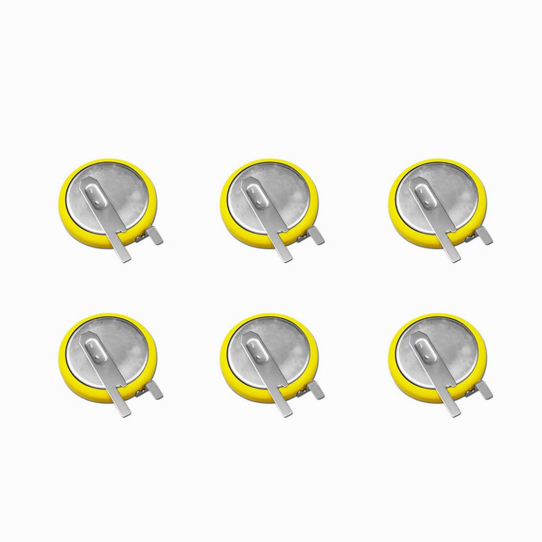 6x Bateria Botão de Lítio BR2032 3V 200mAh com Pino de Solda para Diversos Dispositivos