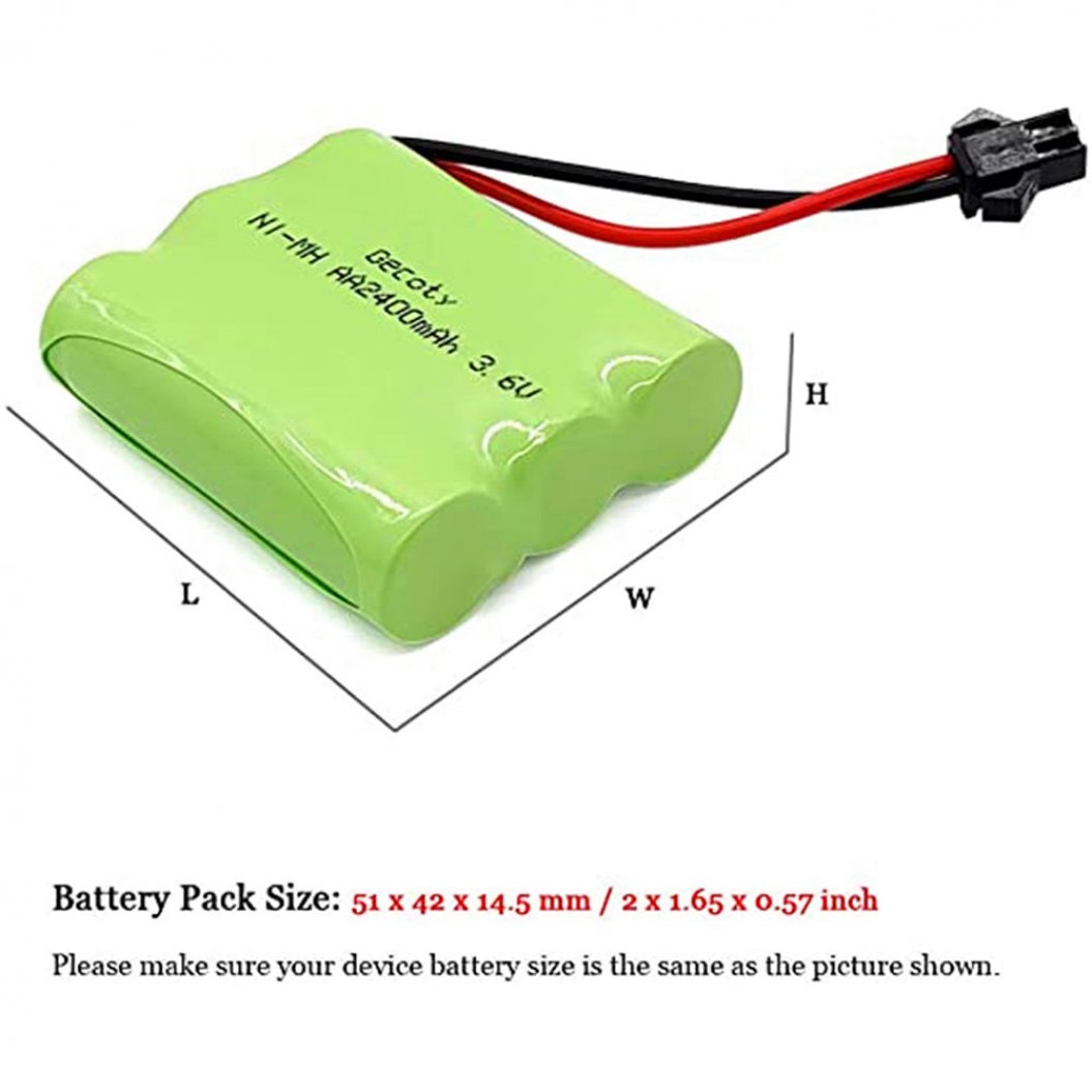 3.6V 배터리 팩 NI-MH AA 충전식 2400mAh 원격 제어 장난감용 배터리