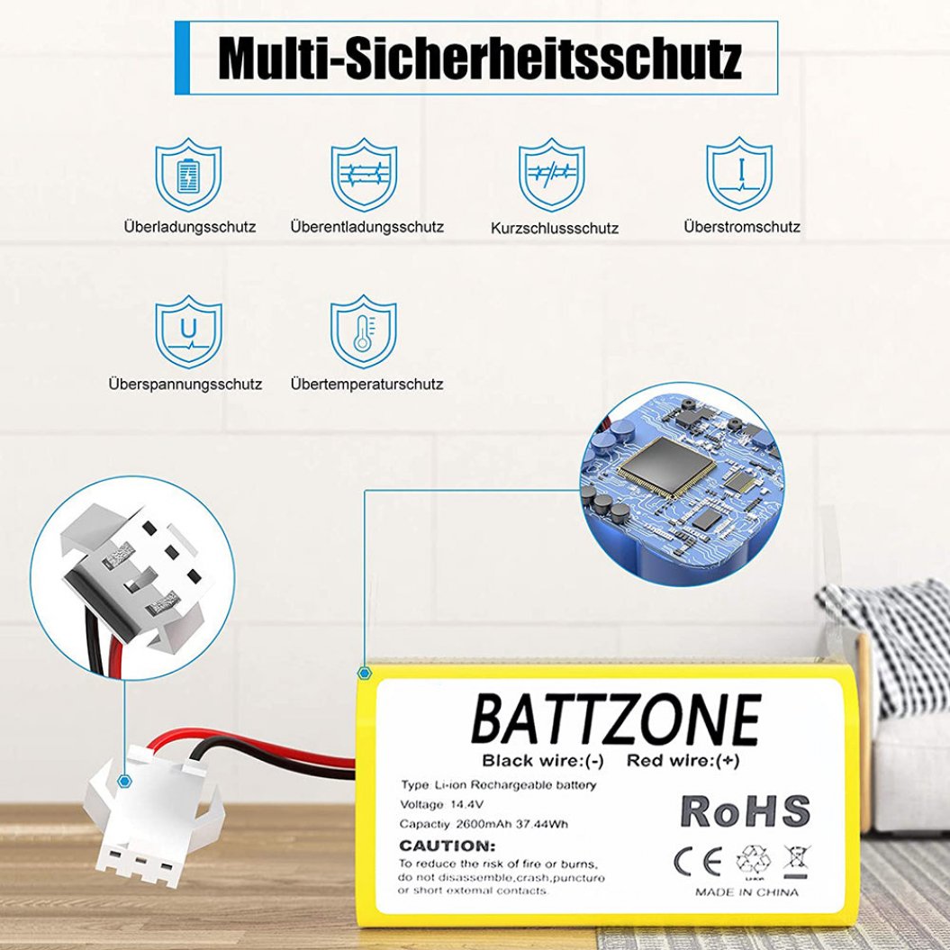 Batterie de remplacement Li-ion 14,4 V 2600 mAh pour Cobos Dibo N79, Dibo N79S, Dibo DN622