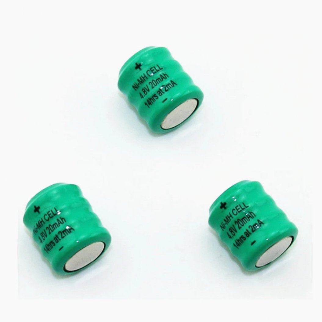 Lot de 3 piles bouton Ni-Mh 4,8 V 20 MAH pour lampe de poche LED de voiture 7575