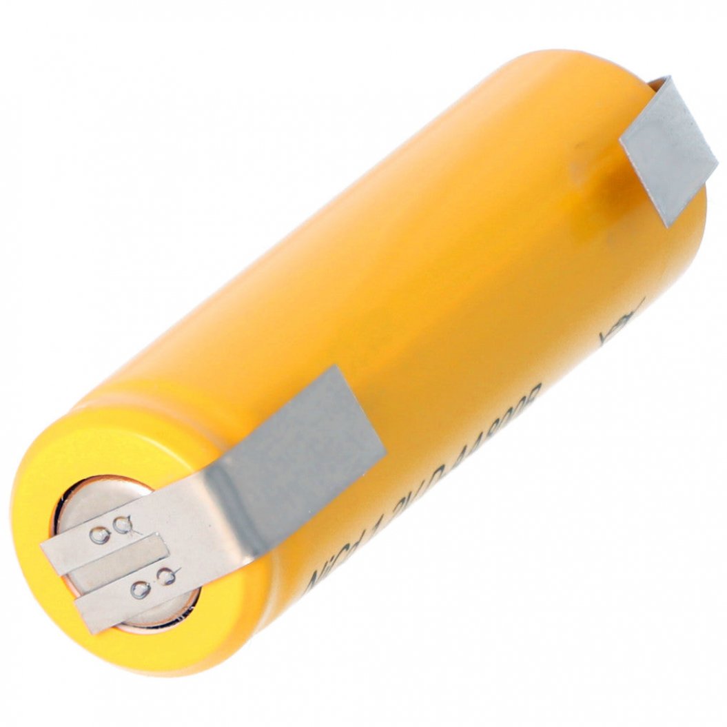 Bateria Níquel-Cádmio (NiCD) Tipo Mignon 1.2V 800mAh AA com Terminais de Solda em Forma de U