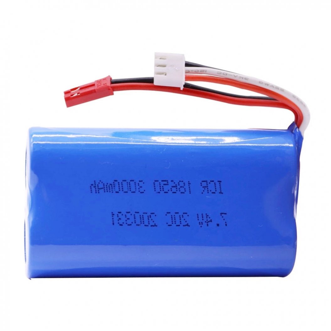 7.4 V 3000mAh 2S 18650 LiPo-batterij voor Udi U12A Syma S033g Q1 H100 H101 H102 H103 FT009 RC-boten en modelonderdelen met JST-aansluiting