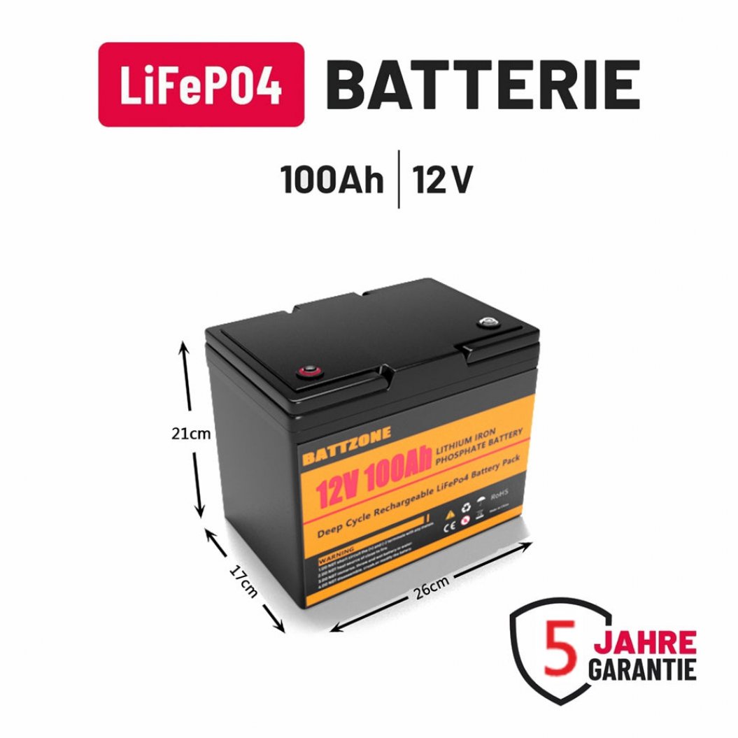 12.8V 100Ah LiFePO4 배터리 (Bluetooth BMS 포함, 보트 및 RV용, EU 세금 포함)