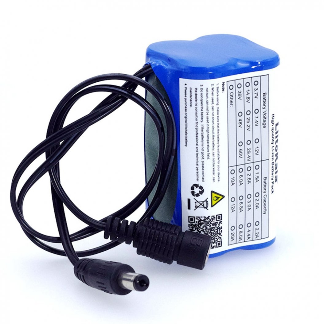 2S2P 7.4V 5200mAh 18650 Beschermde Li-ion Batterij voor Fietsverlichting, Koplamp, Speciale Batterijpack, DC en Oplader