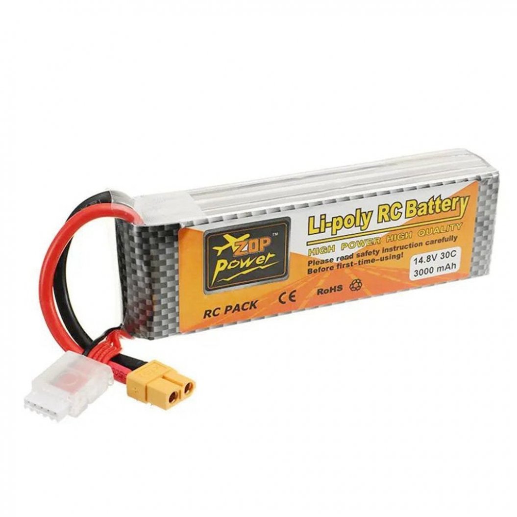 ZOP Power Lipo Battery XT60 Connector 14.8V 3000mAh 30C 4S for RC Quadcopter
