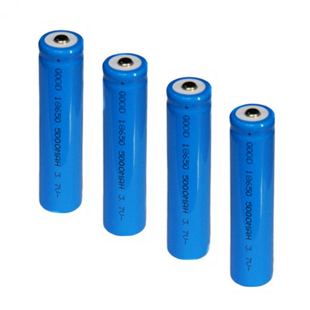 2pcs 18650 3.7V 5000mAh Rechargeable Batteries for LED Flashlight Large Capacity