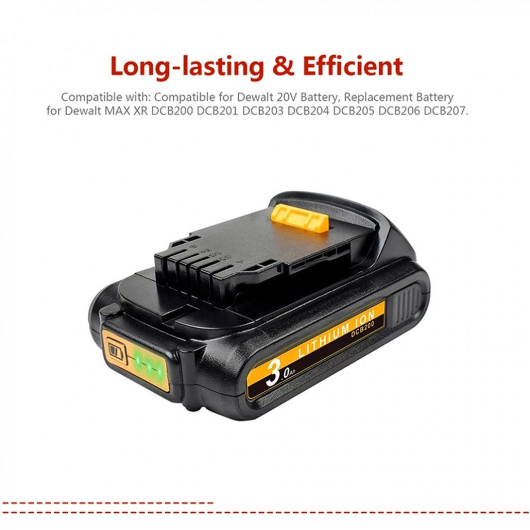 18/20V 3.0AH Li-ion DCB200 배터리 - Dewalt DCB205 DCB206 DCB204 DCB203 DCB182 DCB180 DCB230 DCD용