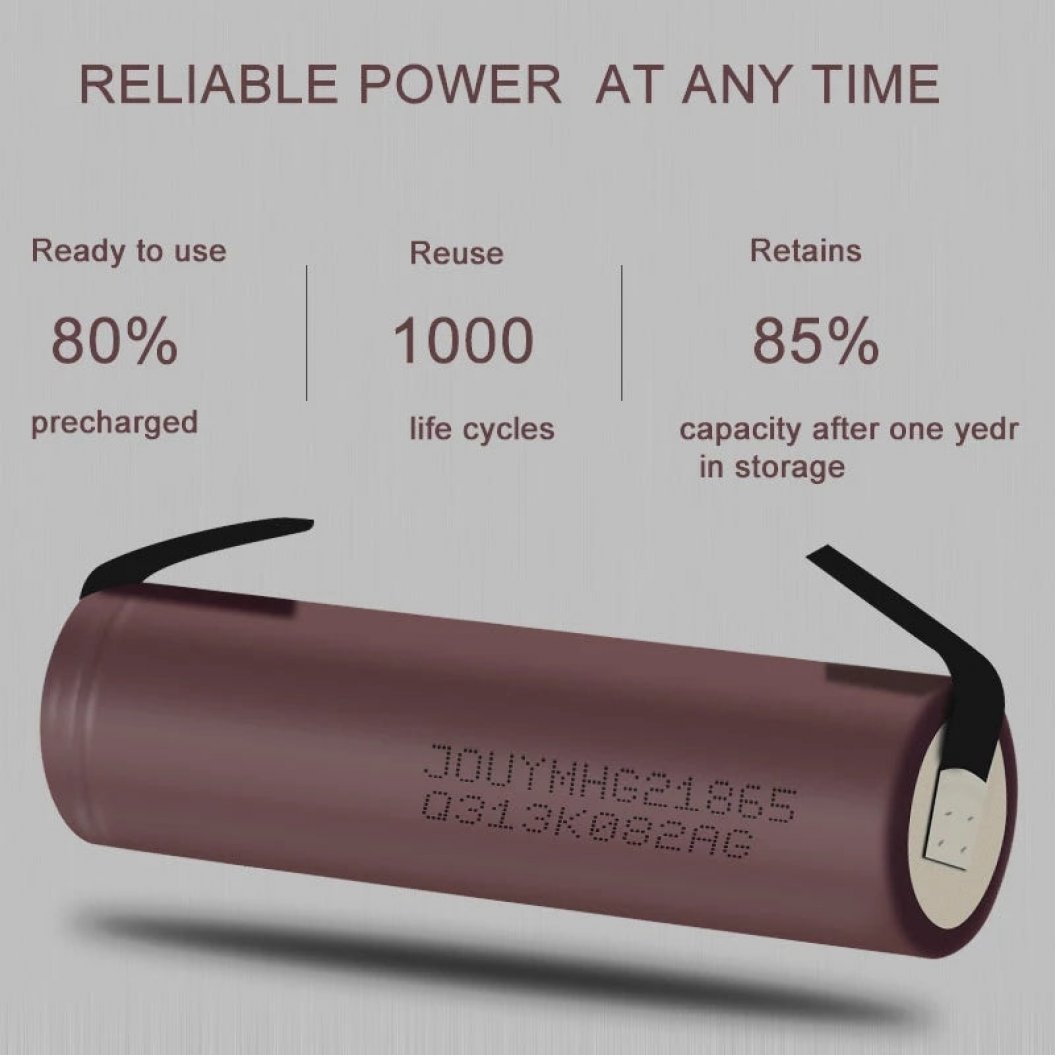 Batería HG2 18650 de 3,7 V, 3000 mAh, 20 A, original, alta descarga, tira de níquel mia
