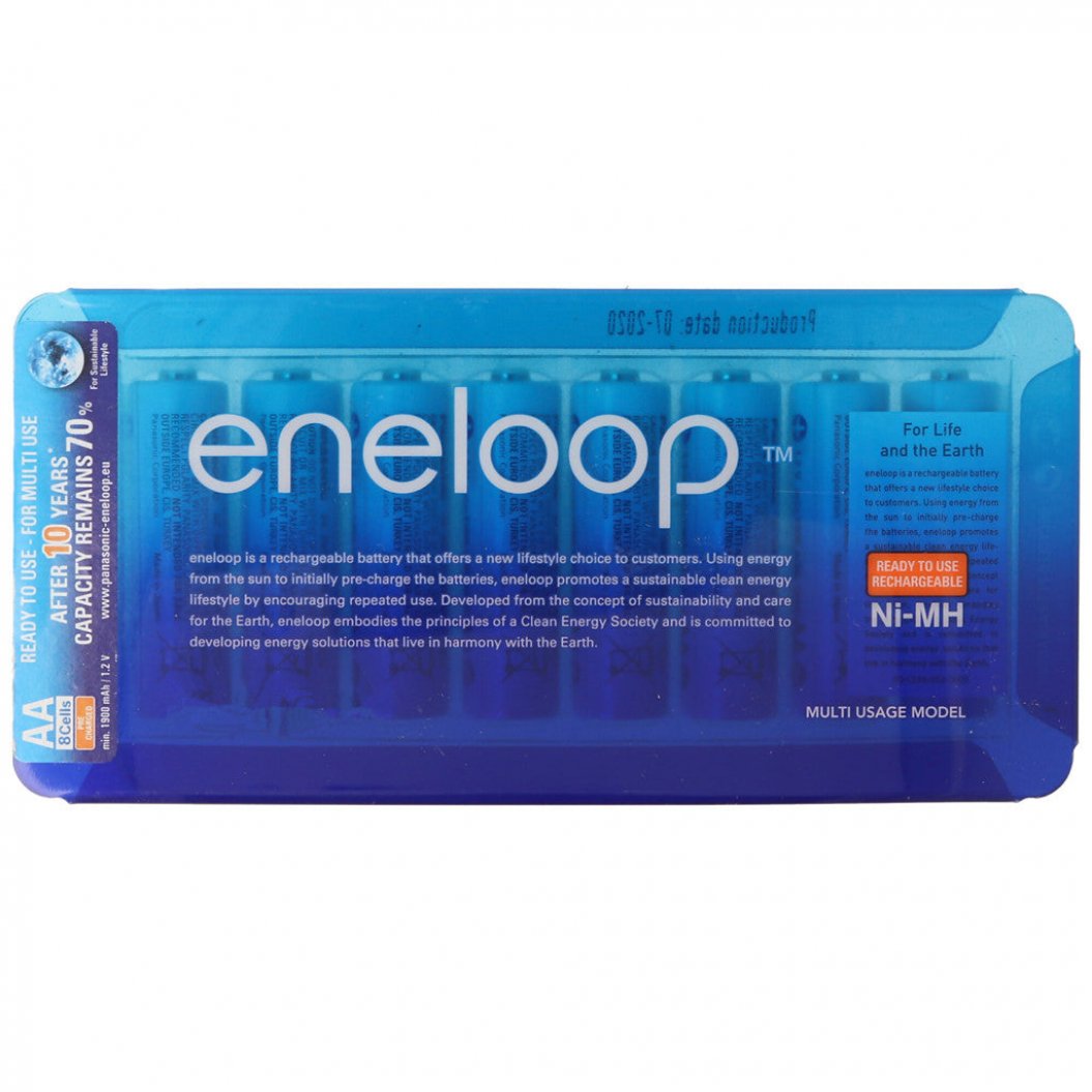 Eneloop 8 Peças 1900mAh 3UTGA Bateria AA (Pacote Único)