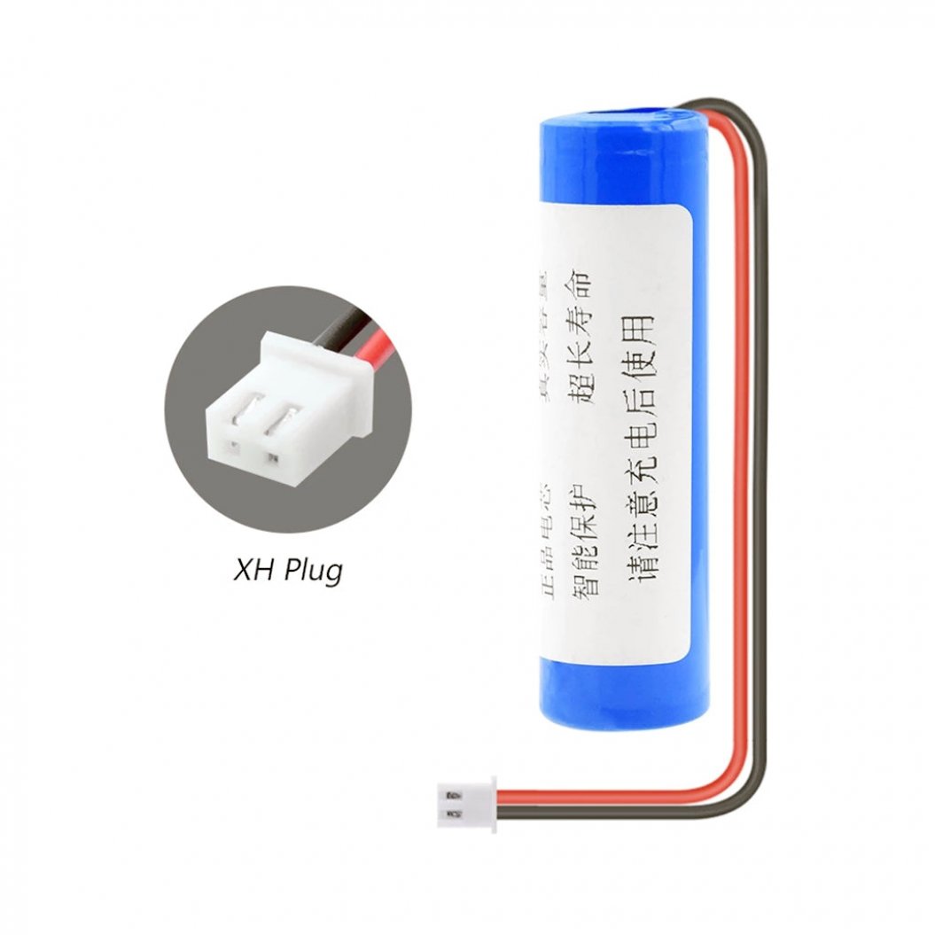 Bateria 3.7V 3000mAh 18650 Li-Ion Recarregável com Conector XH 2.54mm de 2 Pinos para RC Boat e Power Bank DIY