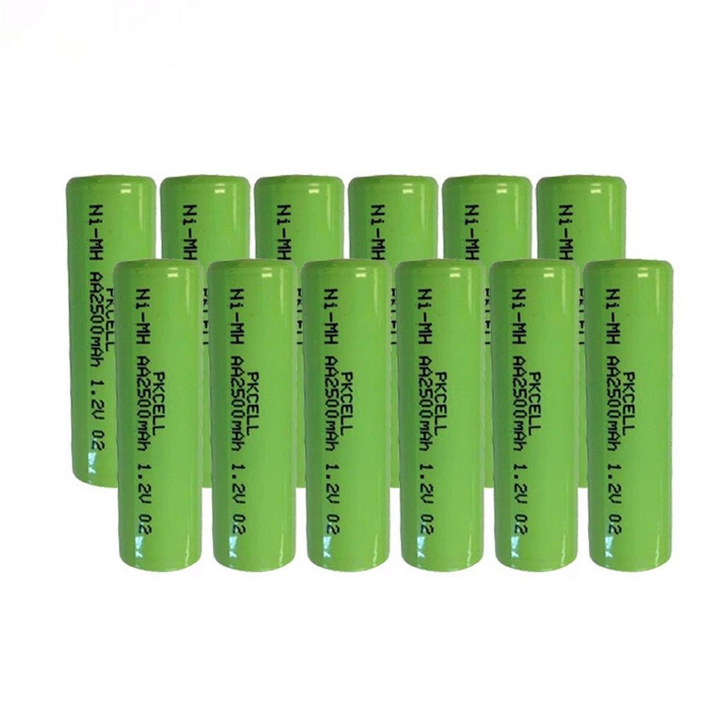 12 Stuks NI MH AA Batterij 1.2 V 2500mAh Industrie Pack Flat Top, Geen PCM