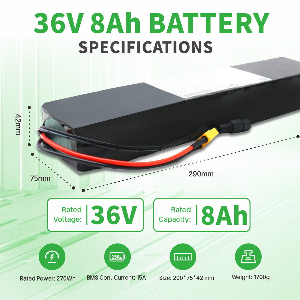 Batterie lithium-ion 10S3P 36 V 7,5 Ah 8 Ah 18650 pour scooter électrique 100 W-500 W m365