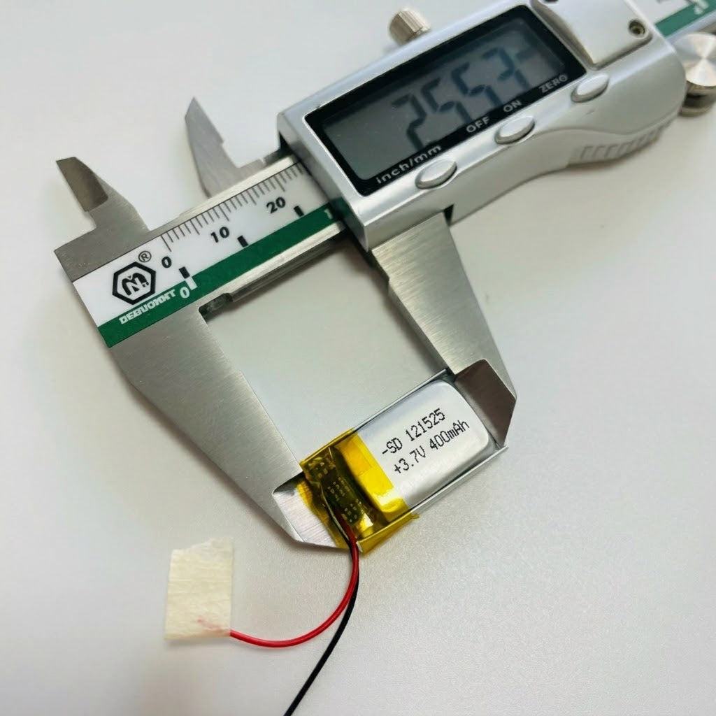 3.7V 400mAh Rechargeable LiPo Battery (121525) with PCM Protection Board
